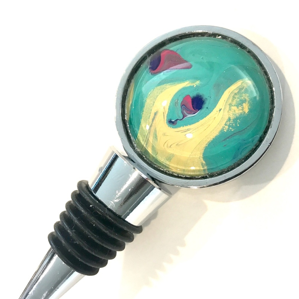 Wine bottle stopper handmade glass dome 36mm
